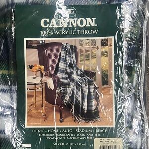 Cannon Blue and Green Acrylic Throw Blanket